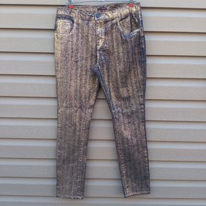 Bongo Sz 11 Juniors Gold Skinny Jeans Pants Stretch